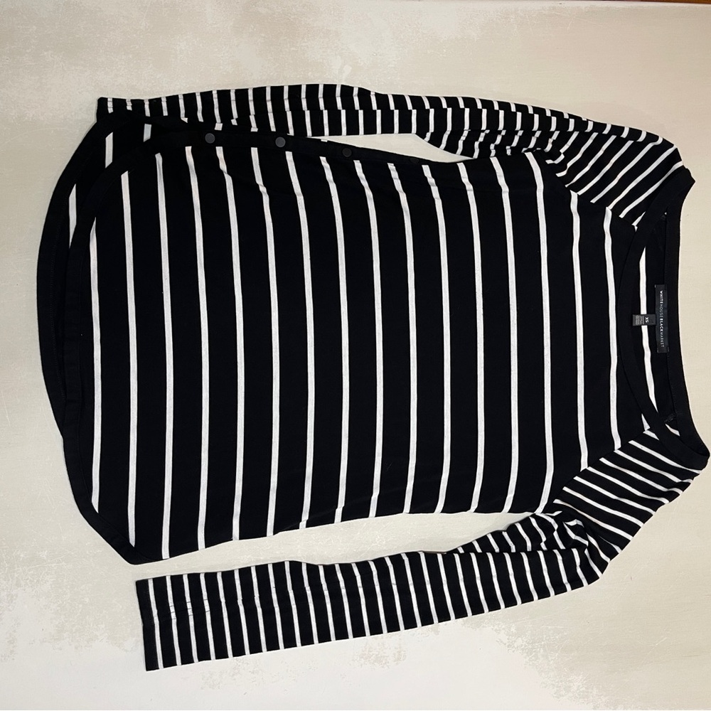 White House Black Market Striped Long Sleeve Top